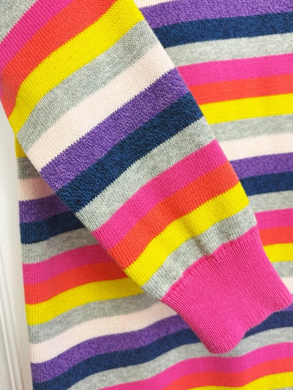 GAP Kids Colorful Pink Multi Crazy Stripe Long Sleeve Sweater Dress XXL